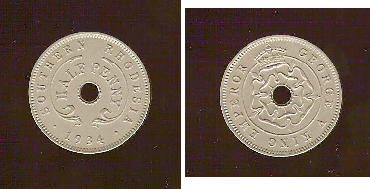 RHODÉSIE du Sud demi penny 1934 SUP